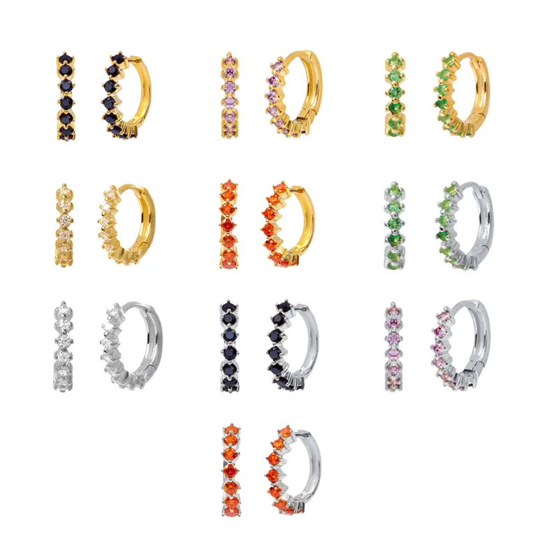 Wholesale Fashion Geometric Plating Metal Artificial Gemstones Copper Earrings