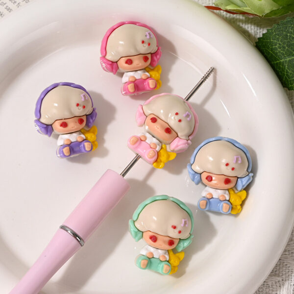 Wholesale Cute little boy earphones, rubber beads, DIY, OLY Exclusive