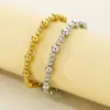 Wholesale PVD Coated 18K Gold Plated Round 304 Stainless Steel Simple Style Waterproof Non Tarnish 304 Stainless Steel Bracelets