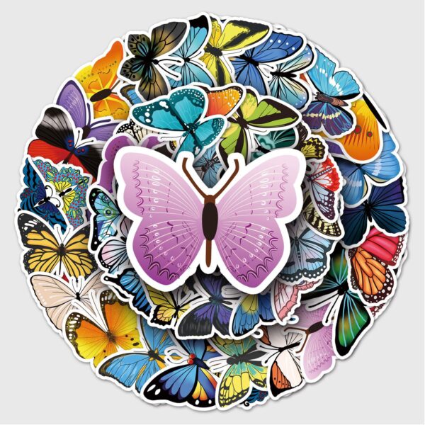 Wholesale 58 Cartoon Color Butterfly Personality Insect Luggage Motorcycle Laptop Car Decoration Stickers