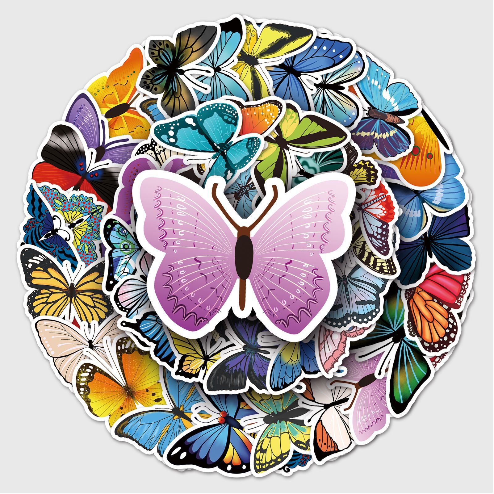 Wholesale 58 Cartoon Color Butterfly Personality Insect Lage Motorcycle Laptop Car Decoration Stickers