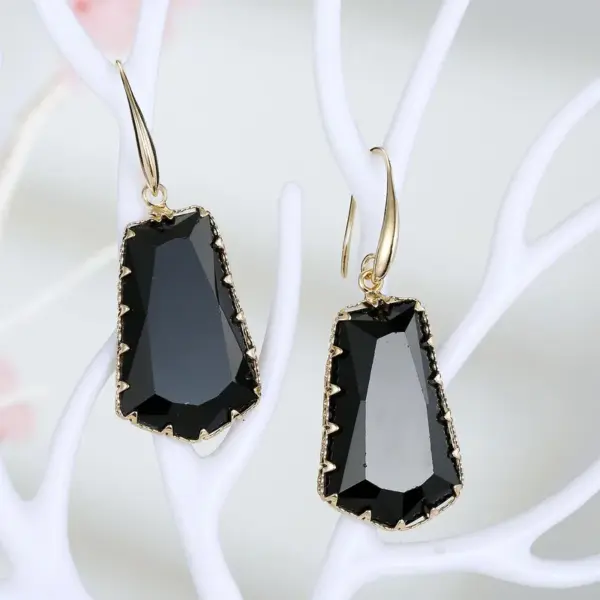 Retro Ethnic Style Heart Inlay Alloy Artificial Gemstones Earrings