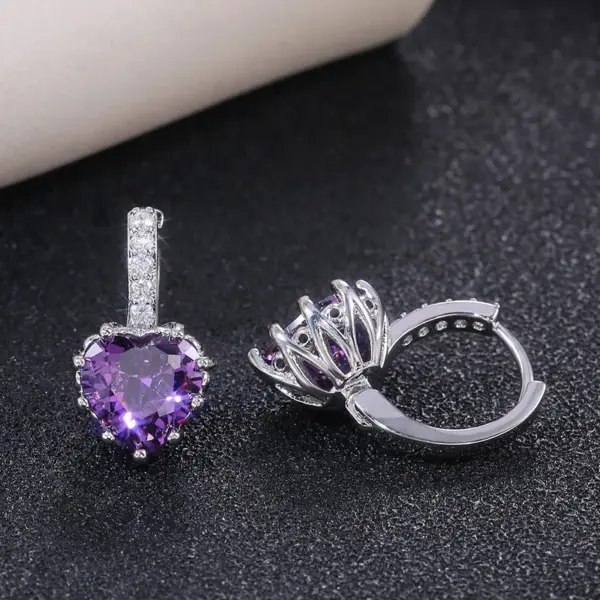 oly-e71b45c4f4a62a59e1275d5068577878 Wholesale Fashion Geometric Diamond Copper Artificial Gemstones Earrings