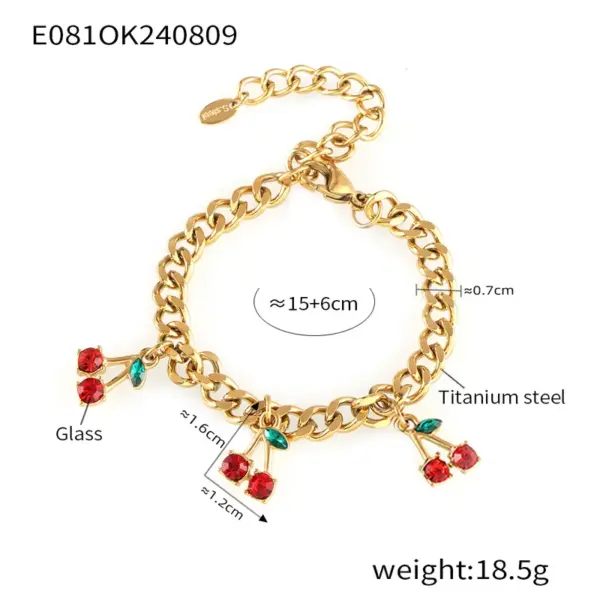 304 Stainless Steel Glass Geometric PVD Coated 18K Real Gold Plated Real Gold Plated Princess Luxurious British Style Waterproof Non Tarnish Plating Jewelry Set
