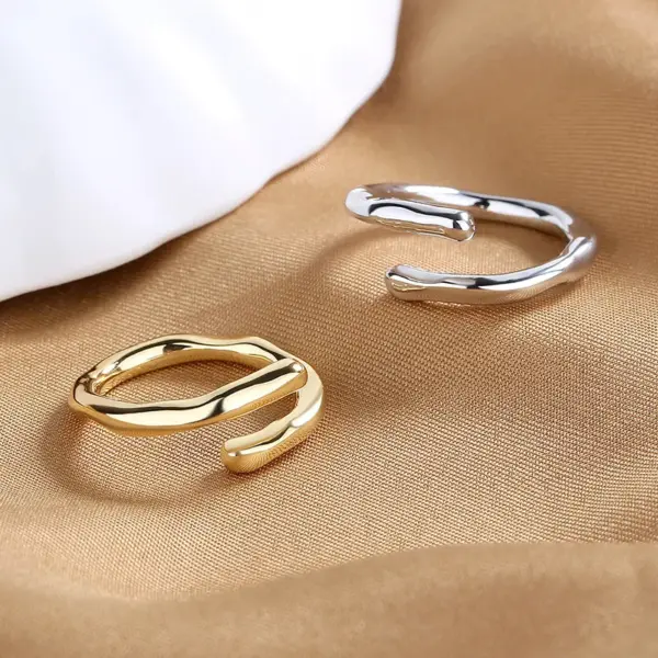 Wholesale 1 Piece Fashion Solid Color Copper Plating Open Ring