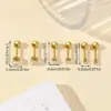 Wholesale 3 Pairs Simple Style Classic Style Geometric 304 Stainless Steel 18K Gold Plated Cartilage Earrings