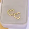 304 Stainless Steel Geometric Water Droplets Heart Shape PVD Coated 18K Real Gold Plated 18K Gold Simple Style Waterproof Non Tarnish Gold Hoop Earrings