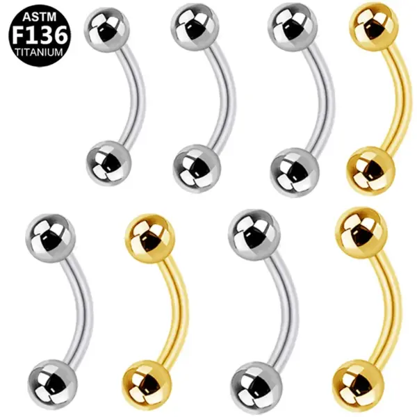 Wholesale 1 Piece Ear Cartilage Rings & Studs Simple Style Classic Style Simple Pure Titanium Titanium Alloy Polishing Plating 14K Gold Plated White Gold Plated Eyebrow Studs Ear Cartilage Rings & Studs Belly Rings