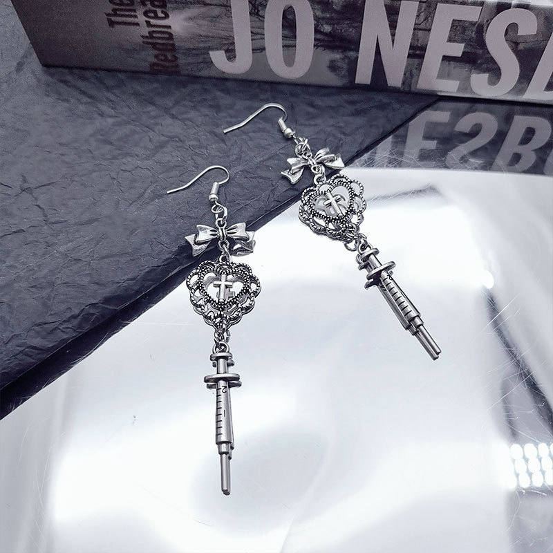 Wholesale Diablo Retro Gothic Baroque Love Bow Subculture Niche Design Earrings Earrings