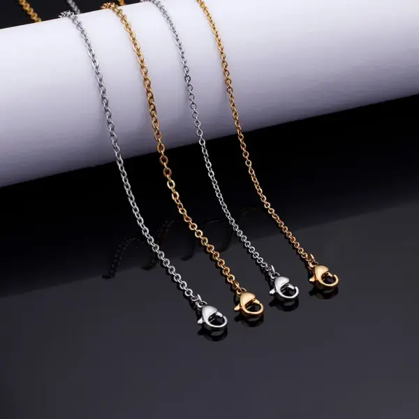 PVD Coated 18K Gold Plated Geometric Titanium Steel Fashion Waterproof Non Tarnish Titanium Steel Lobster Trigger Clasp Closure Necklace