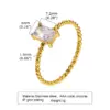 Wholesale PVD Coated Real Gold Plated 18K Gold Rectangle 304 Stainless Steel Simple Style Waterproof Non Tarnish Rings