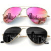 Wholesale New Men's Double Bridge Toad Mirror Colorful Coated Sunglasses Retro Fashion Driving Street Photography Concave Shape Sunglasses