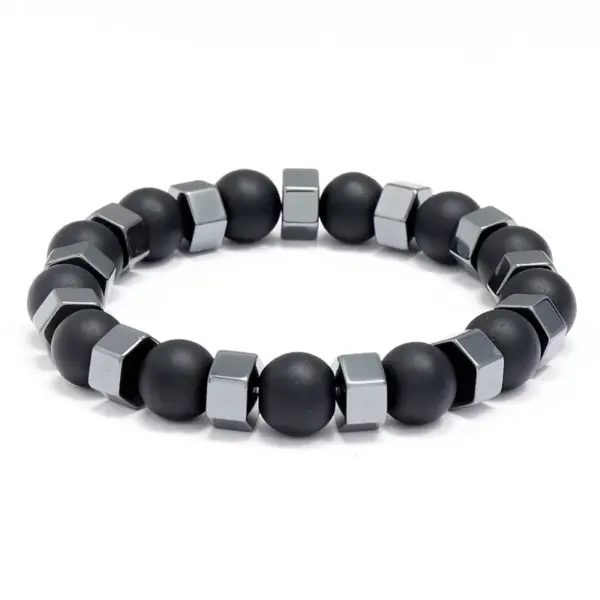 Wholesale Simple Style Geometric Glass Black Gallstone No Inlaid Beaded Chain Bracelets In Bulk