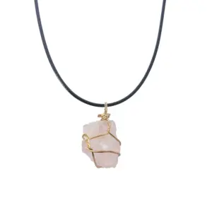 Pink Crystal [with Leather Rope]] / Pendant Size Is about 13--22mm