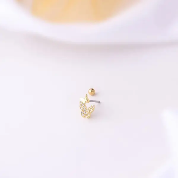 316L Stainless Steel Copper Ear Cartilage Rings & Studs Geometric Waterproof Non Tarnish Surgical Steel Women'S