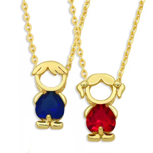 Copper Plating Cartoon Character Necklace