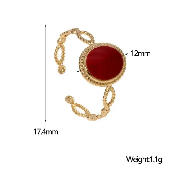 oly-e7424f8f877bde406420093094504849 Wholesale PVD Coated Real Gold Plated 18K Gold Geometric 304 Stainless Steel Vintage Style Simple Style IG Style Waterproof Non Tarnish Open Rings