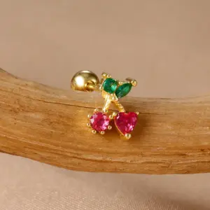 60075-11-Gold/1.3*1.1cm-Pointed Cherry-1pc