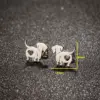 PVD Coated 18K Gold Real Gold Plated Dog 304 Stainless Steel Simple Style Waterproof Non Tarnish Ear Studs