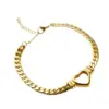PVD Coated Real Gold Plated Geometric Heart Shape Titanium Steel Sweet Simple Style Classic Style Waterproof Non Tarnish Bracelets Necklace