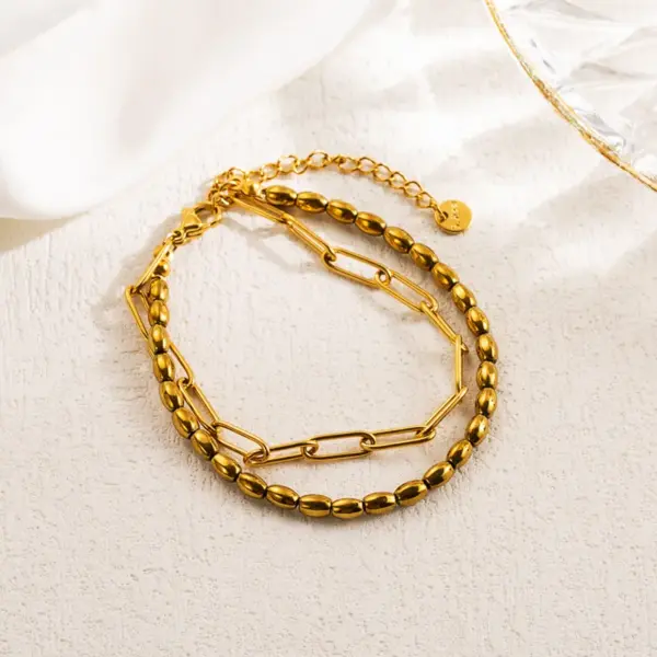 Vacation Sweet Artistic Round Shell 304 Stainless Steel Natural Stone Pearl Haematite Stainless Steel Bracelets In Bulk