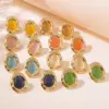 304 Stainless Steel Plastic Geometric Electroplating Imitation Gold Fairy Style Vintage Style Tropical Ear Studs