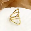 Wholesale Jewelry Fashion Geometric 304 Stainless Steel 14K Gold Plated Plating Stainless Steel Rings