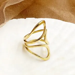 Wholesale Jewelry Fashion Geometric 304 Stainless Steel 14K Gold Plated Plating Stainless Steel Rings