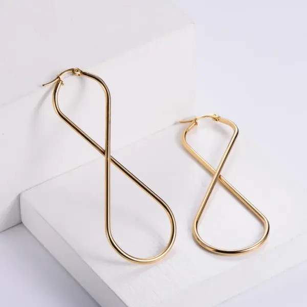 Wholesale Simple Style Geometric Plating Stainless Steel No Inlaid 18K Gold Plated Earrings