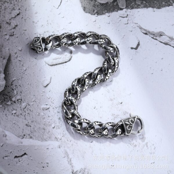 Wholesale Stainless Steel Leopard Bracelet Men's Titanium Steel Bracelet Cast Bracelet Retro Hip Hop Bracelet CE351