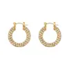 Wholesale PVD Coated Real Gold Plated 18K Gold Geometric 304 Stainless Steel Retro Waterproof Non Tarnish Earrings