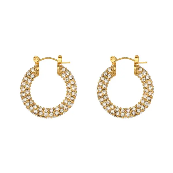 Wholesale PVD Coated Real Gold Plated 18K Gold Geometric 304 Stainless Steel Retro Waterproof Non Tarnish Earrings