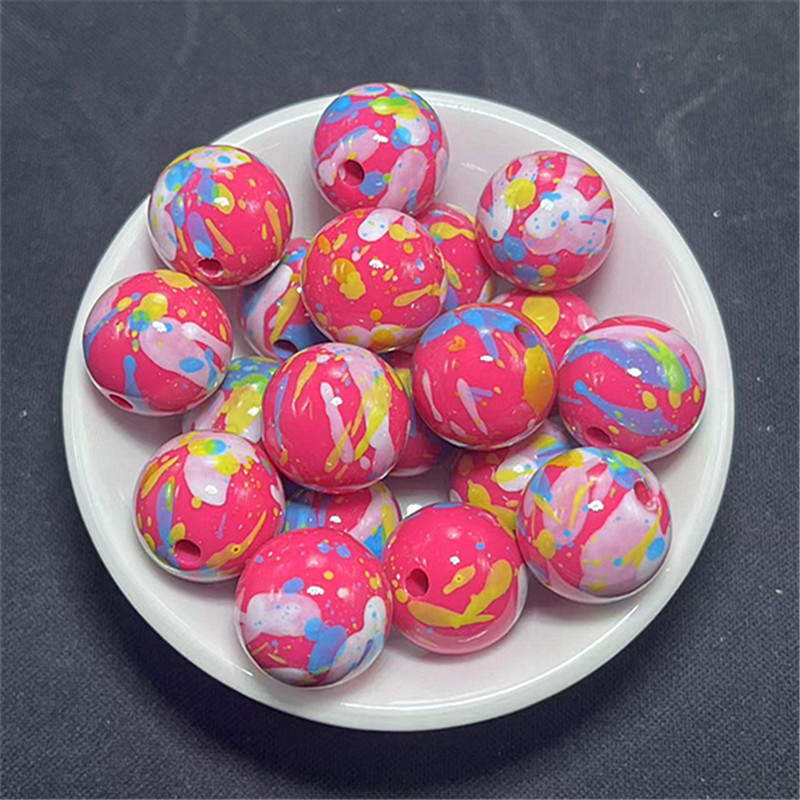 Wholesale St 16mm Acrylic Painted Straight Hole Beads DIY Jewelry Mobile Phone Chain Beads Pen and Other Material Aessories