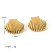 Wholesale PVD Coated Real Gold Plated Shell 304 Stainless Steel Retro Waterproof Non Tarnish Ear Studs