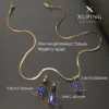 304 Stainless Steel 18K Gold Plated Glam Luxurious XUPING Plating Inlay Rectangle Artificial Gemstones Earrings Necklace