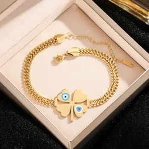 5311 Four-leaf Flower Woven Chain / Gold