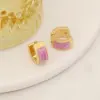 Wholesale Fashion Geometric Stainless Steel Enamel Earrings 1 Pair