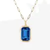 Wholesale Jewelry Vintage Style Square 304 Stainless Steel Zircon 18K Gold Plated Plating Inlay Stainless Steel Necklaces