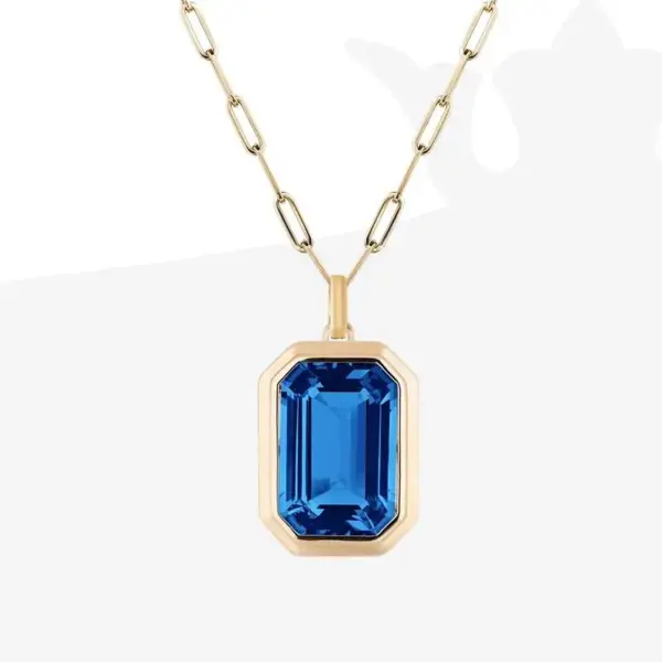 Wholesale Jewelry Vintage Style Square 304 Stainless Steel Zircon 18K Gold Plated Plating Inlay Stainless Steel Necklaces