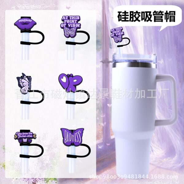 Wholesale Cross-border straw cap 10mm wholesale female singer straw cap food grade silicone straw sleeve straw plug DIY jewelry