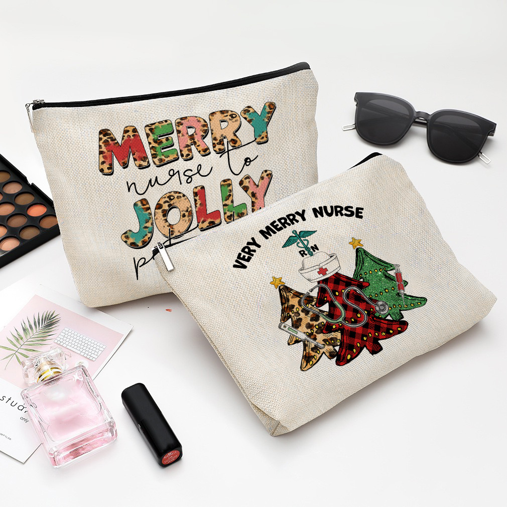 Wholesale Linen bag, student pencil case, women's multi-functional cosmetic bag