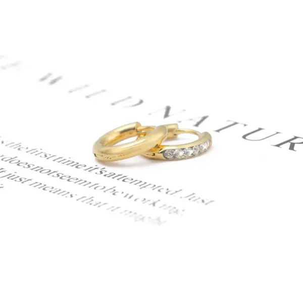 Fashion Geometric Stainless Steel Inlay Zircon Earrings 1 Pair