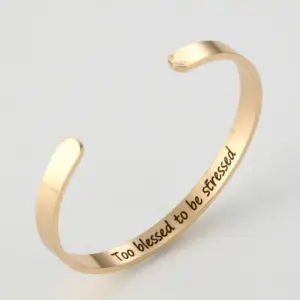 G2545 Gold Inner Ring Lettering Too Blessed to Be Stressed