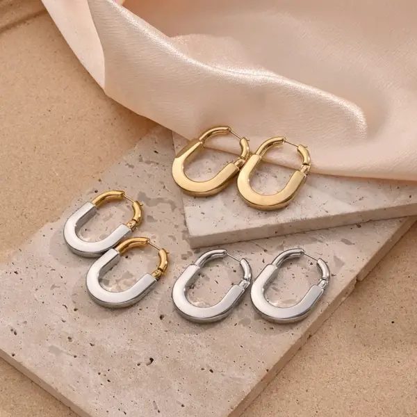 Wholesale 1 Pair/Package Casual Modern Style Sweet U Shape Handmade Polishing Plating 304 Stainless Steel 18K Gold Plated Earrings
