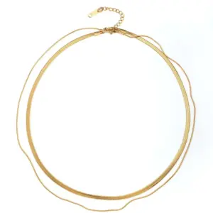 Blade Chain plus Snake Chain Gold / 18K