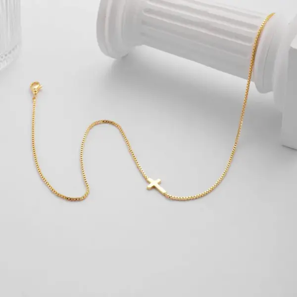 Wholesale Jewelry Basic Simple Style Classic Style Cross 304 Stainless Steel Plating Pendant Necklace Necklace Cable Chain Box Chain
