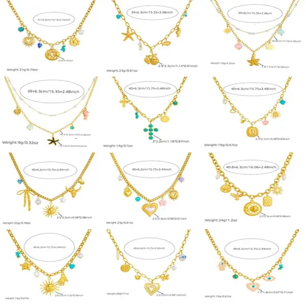 Wholesale Jewelry Retro Classic Style Sun Heart Shape Flower 304 Stainless Steel Plating Pendant Necklace Cable Chain