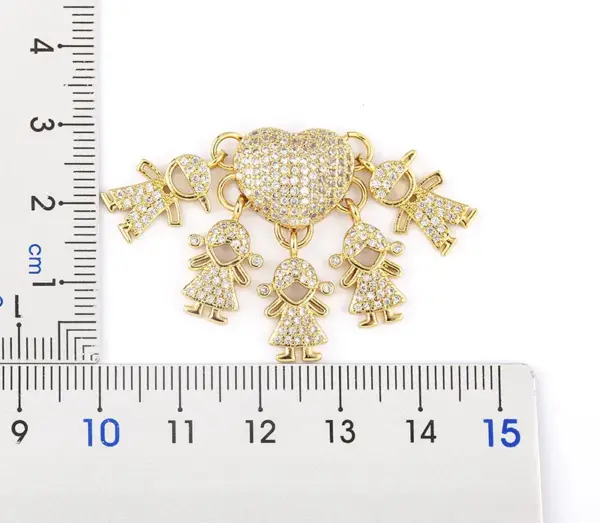 Wholesale Exaggerated Novelty Modern Style Human Copper Plating Inlay 18K Gold Plated Zircon Pendant Necklace