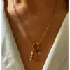 Wholesale PVD Coated Real Gold Plated Boots 304 Stainless Steel Vintage Style Waterproof Non Tarnish Surgical Steel Steering Wheel Buckle Pendant Necklace