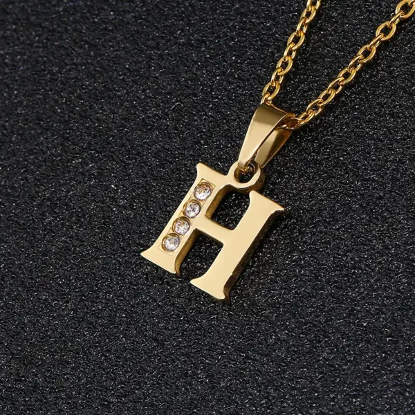 Water Plating 18K Gold Plated Letter 201 Stainless Steel Titanium Steel Fashion 304 Stainless Steel Necklace